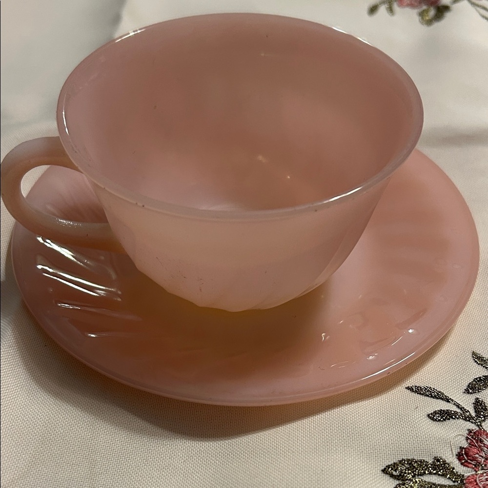 Vintage Pink Teacup and Saucer Set